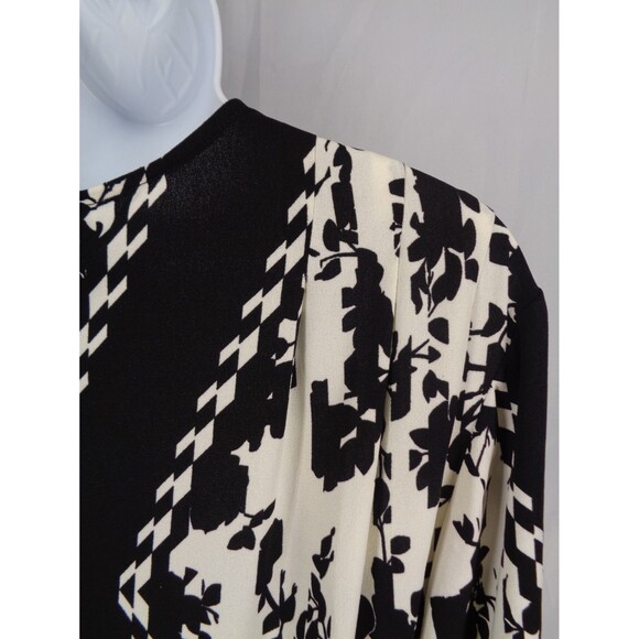 CAbi X Factory Mini Dress Size Small Black White Faux Wrap New - Picture 11 of 16